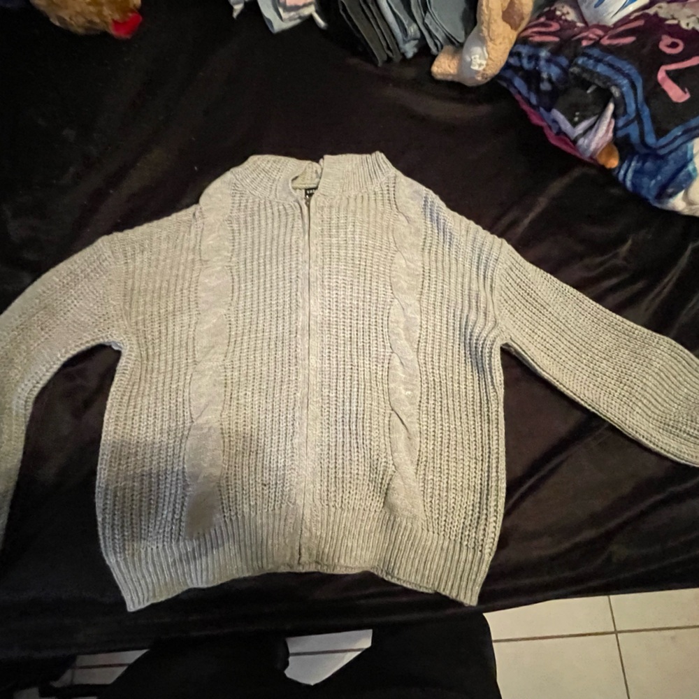 SHEIN Light Gray Turtleneck Sweater